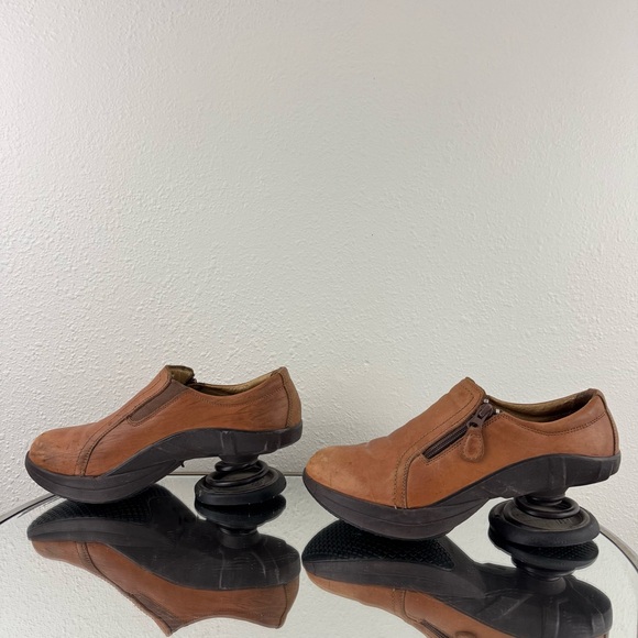 Z-COIL Womens Brown Leather Loryn Slip On Spring Heel Clog Mule Comfort Shoes - Picture 8 of 11